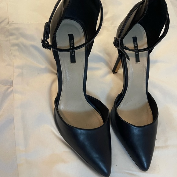 Forever 21 Black Faux Leather Ankle Strap heels - Picture 8 of 11
